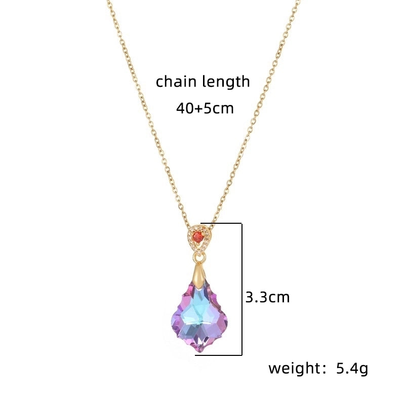 Copper 18K Gold Plated Plating Inlay Double Ring Letter Zircon Necklace