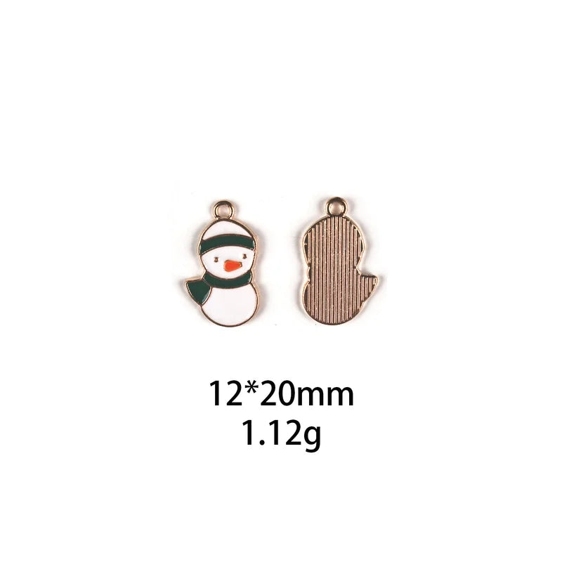 10 PCS/Package Zinc Alloy Christmas Tree Santa Claus Christmas Socks Pendant Jewelry Accessories