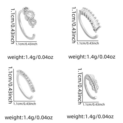 1 Piece Nose Rings & Studs Minimalist Geometric Alloy Inlay Rhinestones Nose Rings & Studs