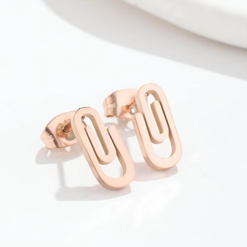 1 Pair Fashion Geometric Plating 304 Stainless Steel 18K Gold Plated Ear Studs