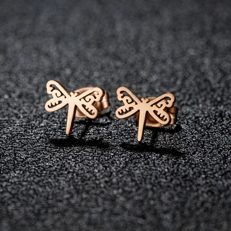 1 Pair Sweet Minimalist Artistic Animal Irregular Polishing Plating 304 Stainless Steel 18K Gold Plated Ear Studs