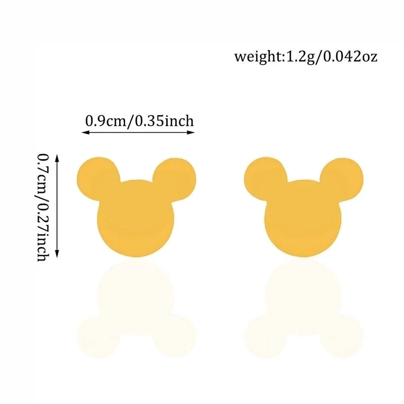 1 Pair Cute Cartoon Plating 304 Stainless Steel Ear Studs
