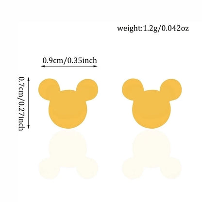 1 Pair Cute Cartoon Plating 304 Stainless Steel Ear Studs