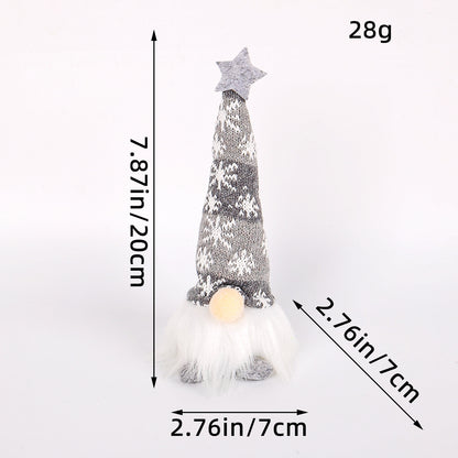 Christmas Decoration Christmas Sequin Lighted Rudolph Doll Christmas Glowing Faceless Gnome Doll Ornament