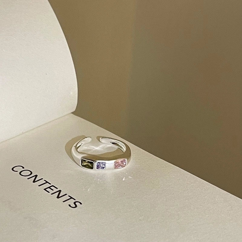 Vacation Sweet Star Heart Shape Copper Inlay Zircon Rings