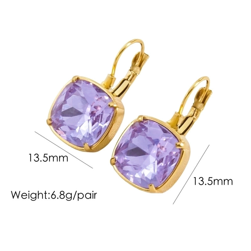 3 Pairs Retro Roman Style Geometric Plating Inlay 304 Stainless Steel Zircon 14K Gold Plated Drop Earrings