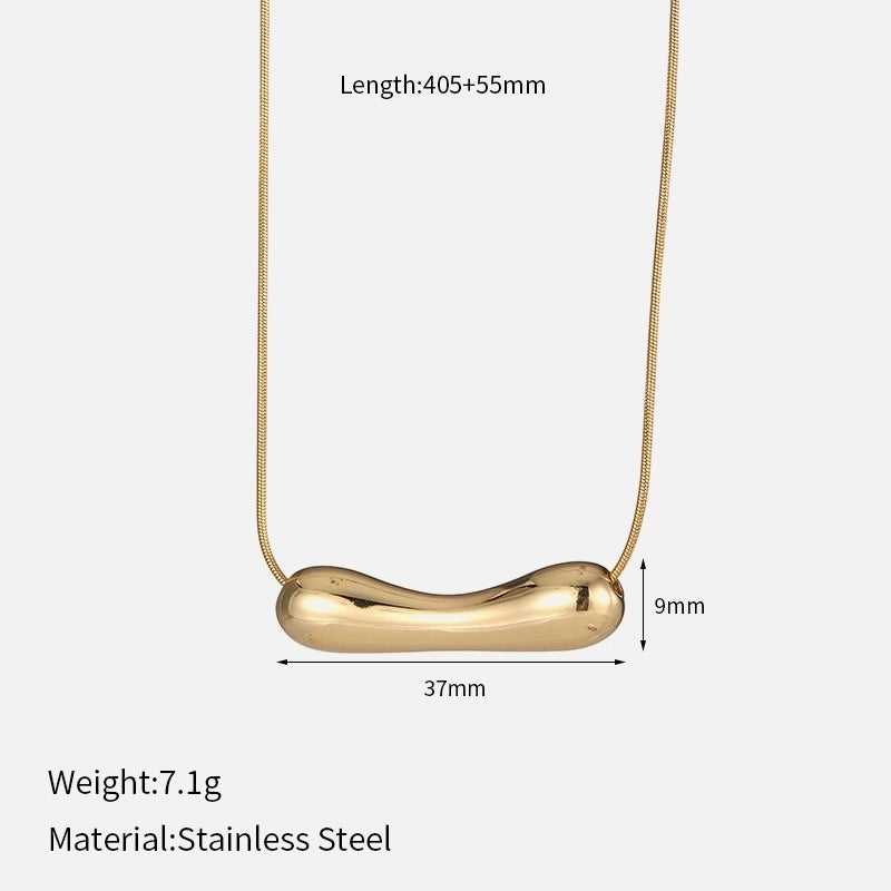 Elegant Glam Geometric Heart Shape Solid Color 304 Stainless Steel Rhinestones Inlay Stainless Steel Necklaces