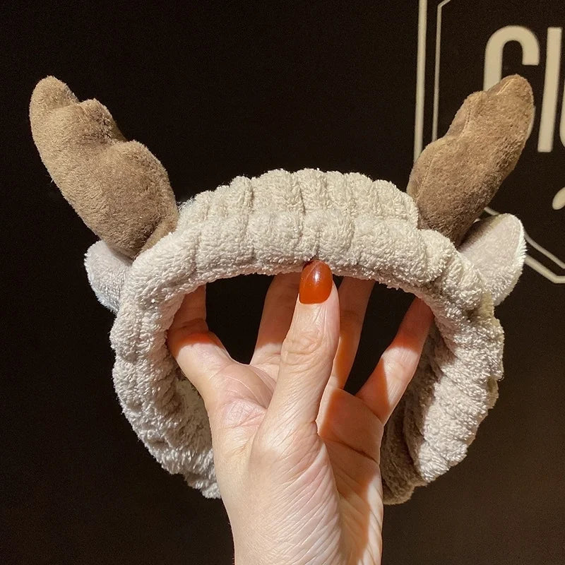 Cat Ears Hair Band Hair Band Korean Plush Internet Celebrity Rabbit Ear Hair Accessories Bow Face Wash Hair Band