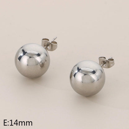 1 Pair Minimalist Round 304 Stainless Steel 18K Gold Plated Ear Studs