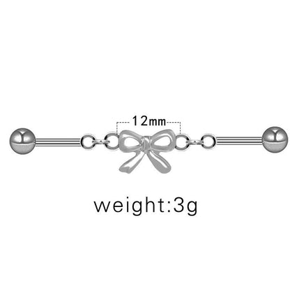 1 Piece Ear Cartilage Rings & Studs Sexy Minimalist Cat Flower Bow Knot 316L Stainless Steel Alloy Epoxy Plating Inlay Rhinestones Glass White Gold Plated Gold Plated Ear Cartilage Rings & Studs