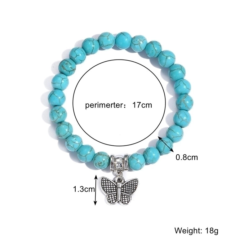 Fashion Starfish Butterfly Turquoise Beaded Women\'s Bracelets 1 Piece