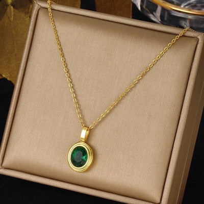 3 Pieces Elegant Minimalist Leaf Four Leaf Clover Insect Stainless Steel Plating Inlay Zircon Pendant Necklace