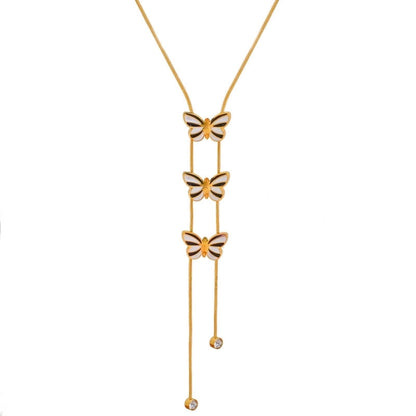 Sweet Minimalist Bow Knot Titanium Steel Plating Necklace