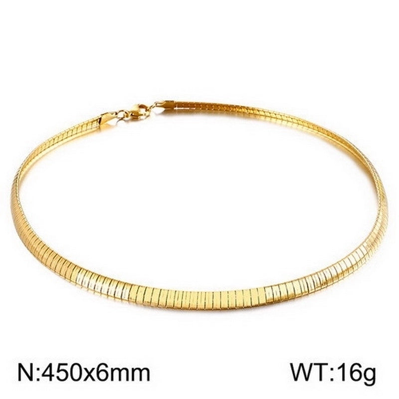 Minimalist Geometric 304 Stainless Steel 18K Gold Plated Choker