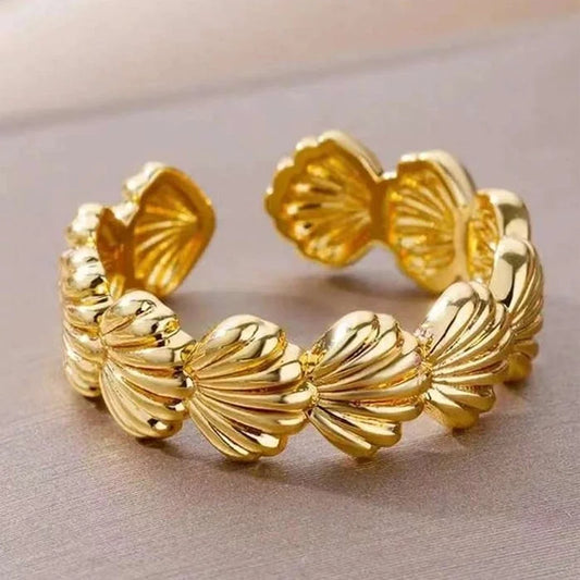 Elegant Shell 304 Stainless Steel Open Rings