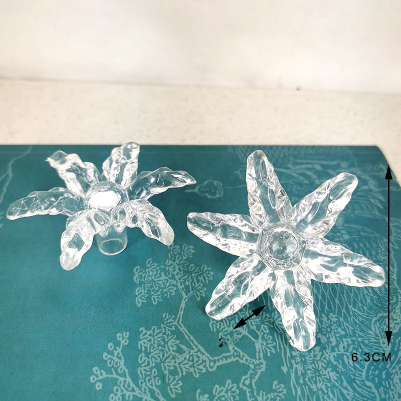 10 Pieces Transparent Round Ball Snowflake Small Five-star Christmas Tree Light String Accessories Five-pointed Star Tree Top Star Christmas Decoration