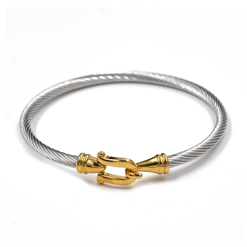 Minimalist Classic Style Geometric Stainless Steel Bangle In Bulk