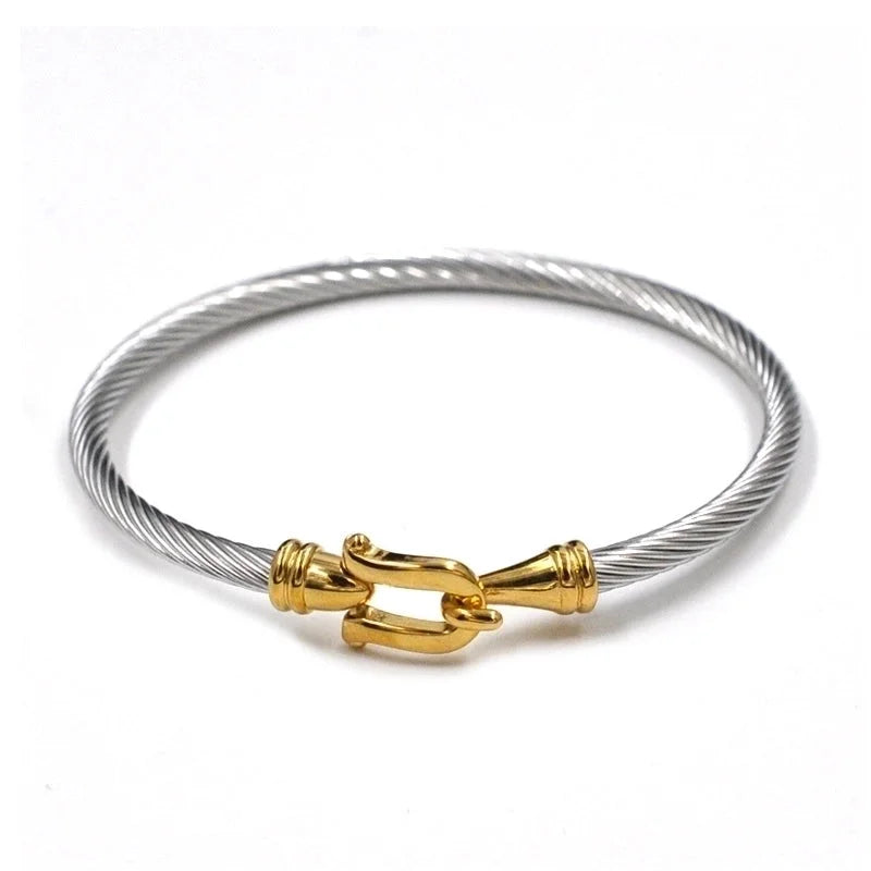 Minimalist Classic Style Geometric Stainless Steel Bangle In Bulk