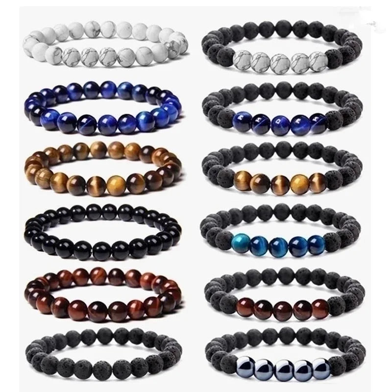 Ethnic Style Geometric Natural Stone Beaded Bracelets