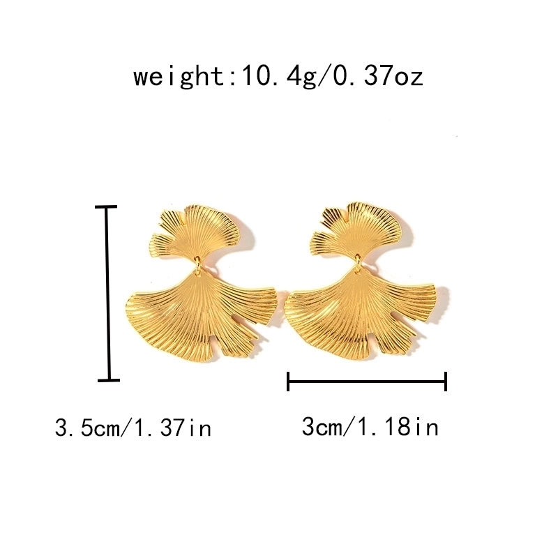 1 Pair Minimalist Classic Style Leaves Plant Ginkgo Leaf Plating 304 Stainless Steel 14K Gold Plated Drop Earrings