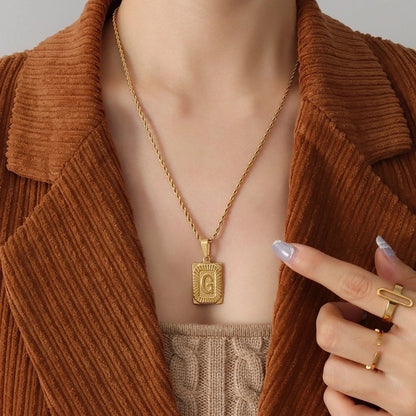 Minimalist Letter 304 Stainless Steel 18K Gold Plated Plating Choker