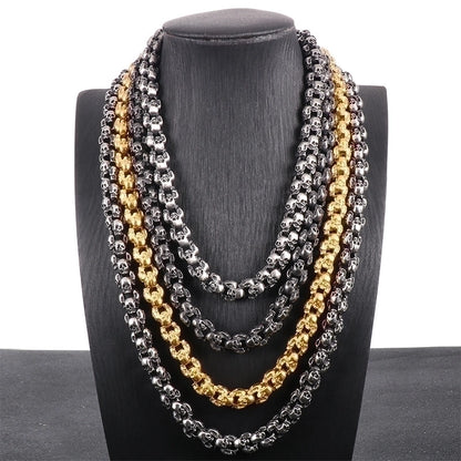 Punk Skull Titanium Steel Plating Halloween Men's Necklace