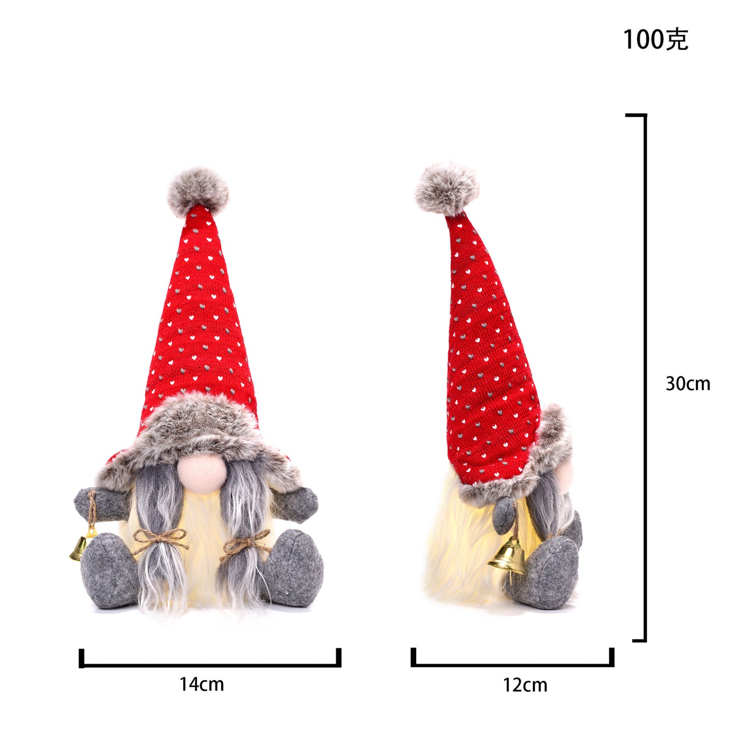 Christmas Glowing Rudolph Faceless Doll Nordic Forest Man Plush Doll Decoration Gnome Ornament