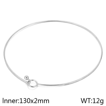 Minimalist Circle 304 Stainless Steel 18K Gold Plated Hollow Out Bracelets Necklace