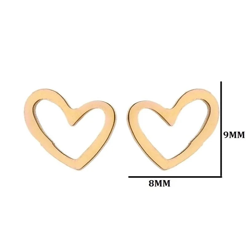1 Pair Fashion Heart Shape 304 Stainless Steel 18K Gold Plated Ear Studs