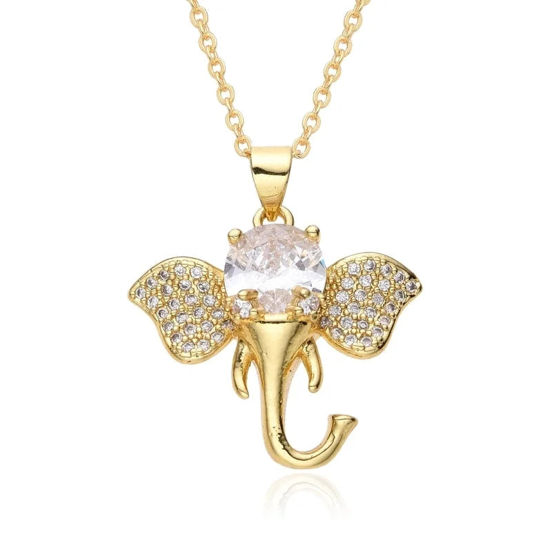 Casual Minimalist Animal Copper Inlay Zircon Necklace