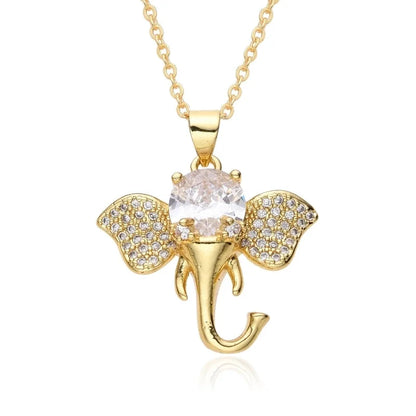 Casual Minimalist Animal Copper Inlay Zircon Necklace