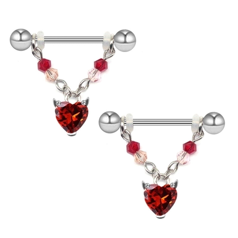1 Piece Nipple Rings & Studs Fashion Heart Shape Spider Stainless Steel Copper Plating Zircon