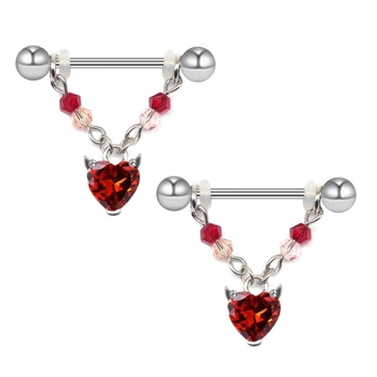 1 Piece Nipple Rings & Studs Fashion Heart Shape Spider Stainless Steel Copper Plating Zircon