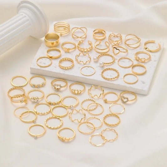 Casual Minimalist Heart Shape Flower Butterfly Alloy Inlay Pearl Zircon Women's Open Rings Rings