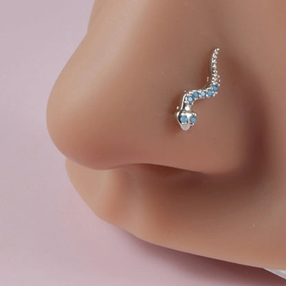 2 Pieces Nose Rings & Studs Minimalist Flower 304 Stainless Steel Turquoise Turquoise