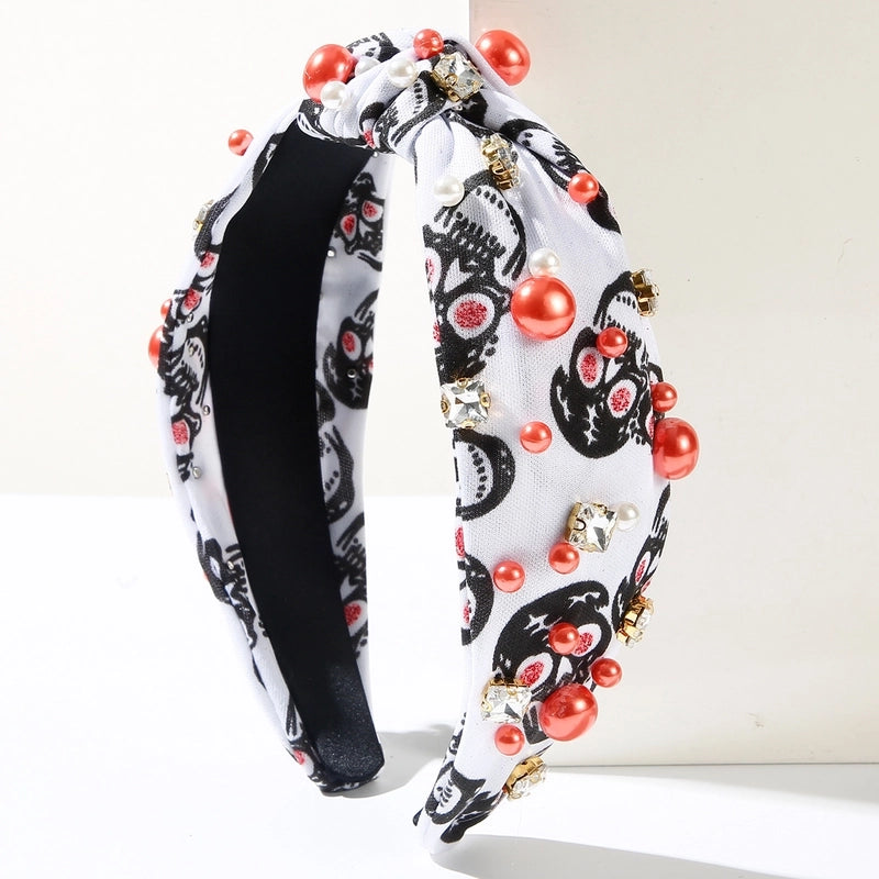 Women's Hip-Hop Funny Halloween Pattern Spider Web Alloy Diamond Hair Band