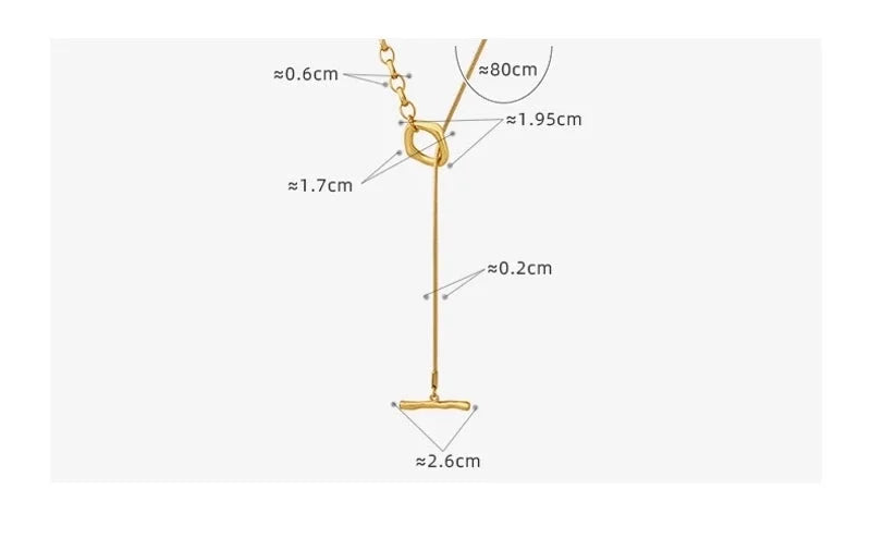 Minimalist Geometric 304 Stainless Steel 18K Gold Plated Pendant Necklace