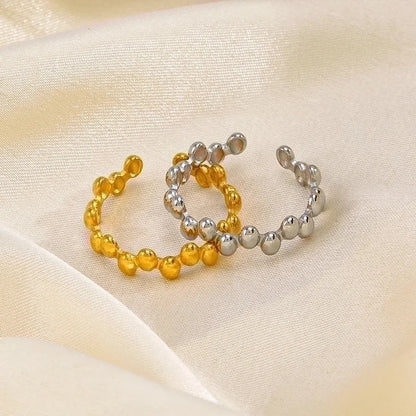 304 Stainless Steel 18K Gold Plated Vintage Style Plating Oval Open Rings