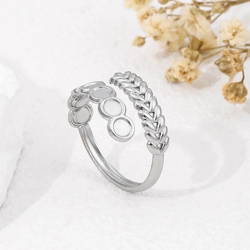 2 Pieces 304 Stainless Steel 18K Gold Plated Beach Minimalist Plating Cross Simple Lines Rings