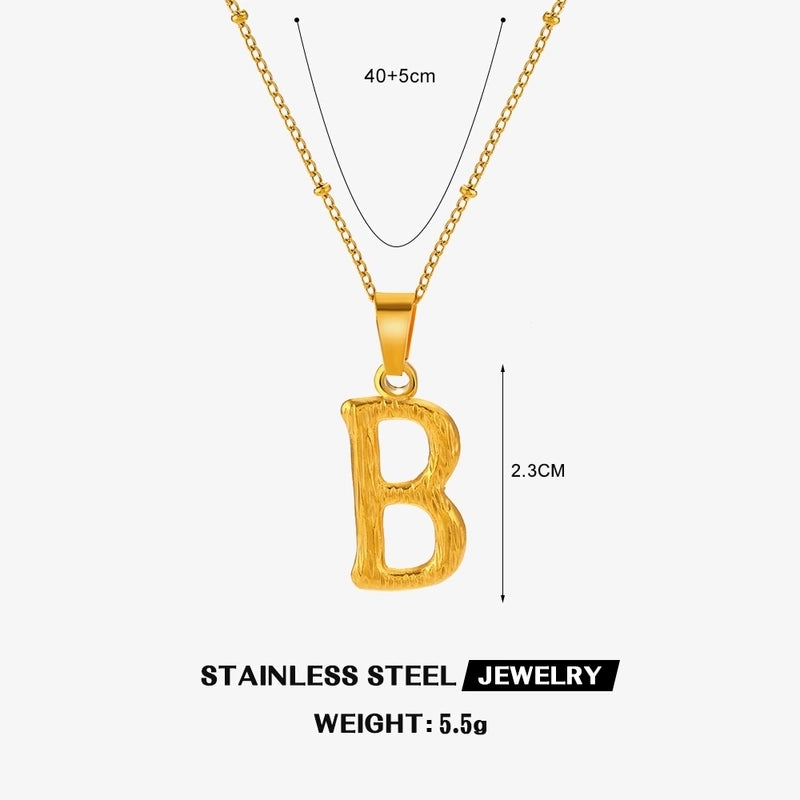 Minimalist Cool Style Letter 304 Stainless Steel 18K Gold Plated Plating Pendant Necklace