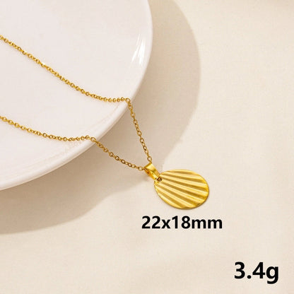 Minimalist Geometric Round 304 Stainless Steel Plating Pendant Necklace