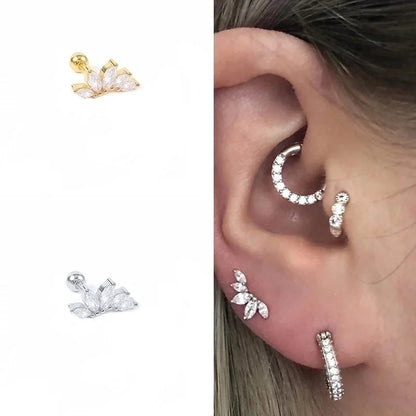 1 Piece Ear Cartilage Rings & Studs Fashion Geometric 925 Sterling Silver Plating Zircon