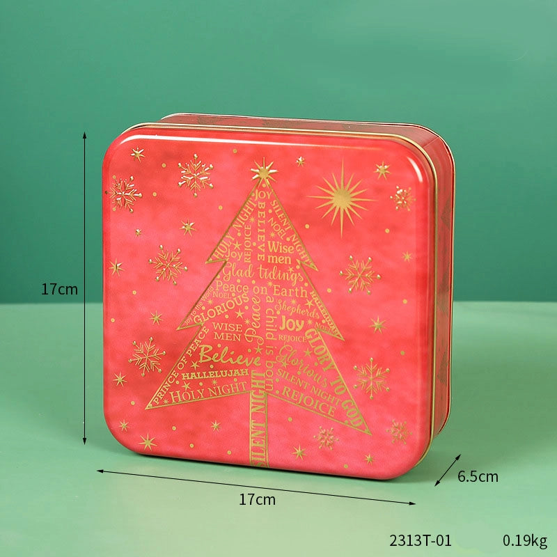 Christmas Christmas Tree Letter Tinplate Holiday Banquet Date Candy Storage Box Gift Wrapping Supplies