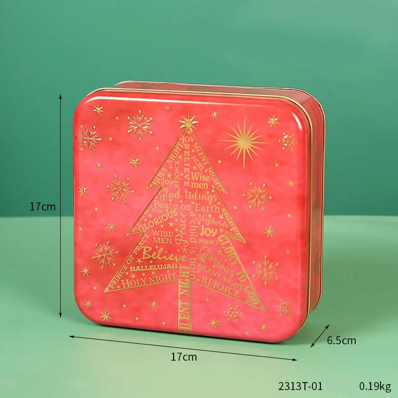 Christmas Christmas Tree Letter Tinplate Holiday Banquet Date Candy Storage Box Gift Wrapping Supplies