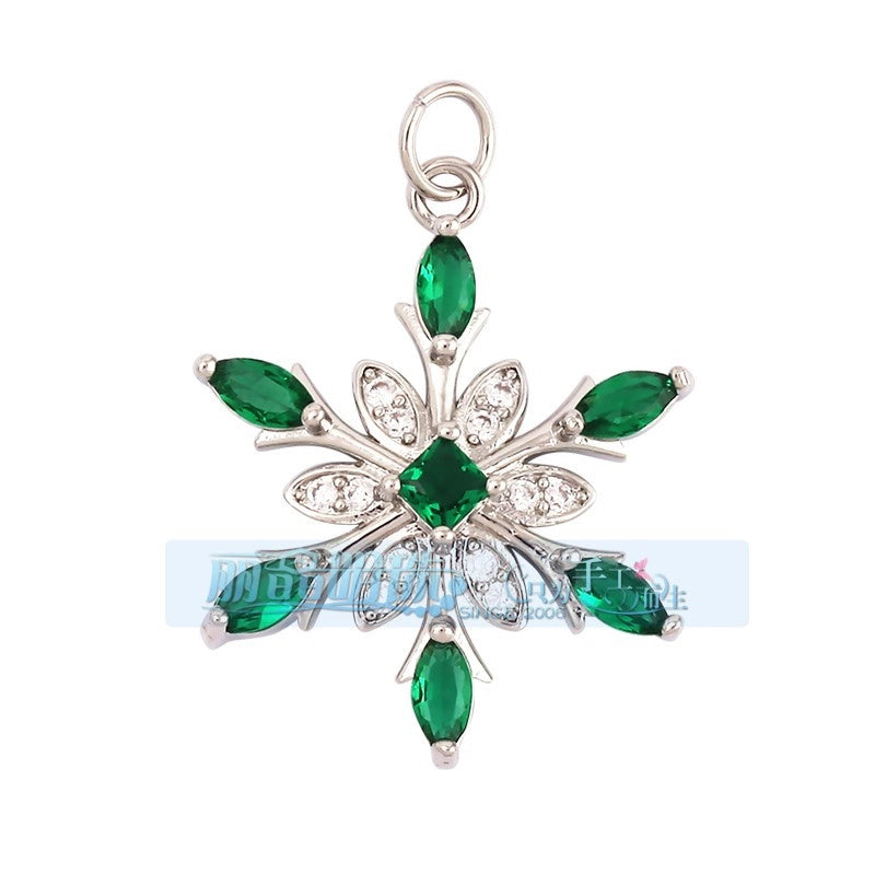 1 Piece Copper Geometric Heart Shape Snowflake Pendant Jewelry Accessories