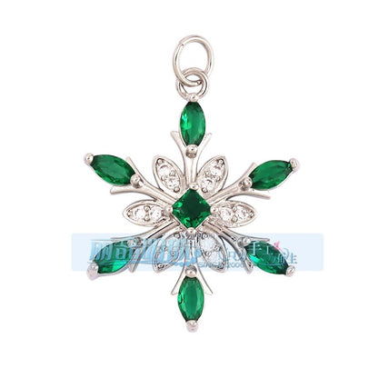 1 Piece Copper Geometric Heart Shape Snowflake Pendant Jewelry Accessories