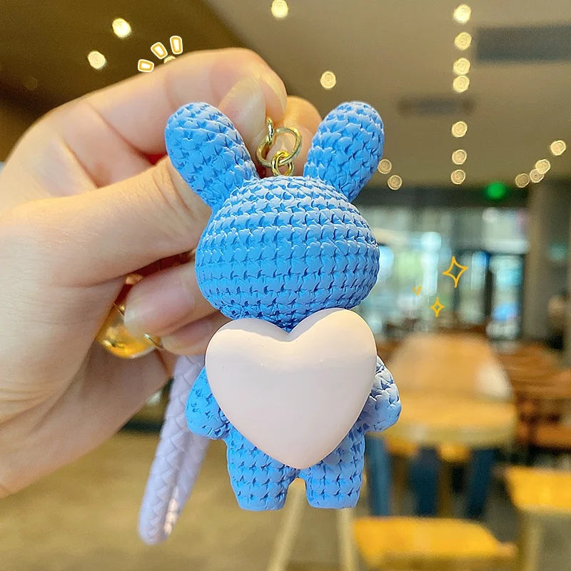 Cartoon Style Animal Heart Shape Resin Unisex Bag Pendant Keychain