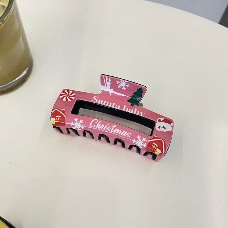 Christmas Cute Women's Christmas Hat Letter Snowflake Arylic Hair Claws