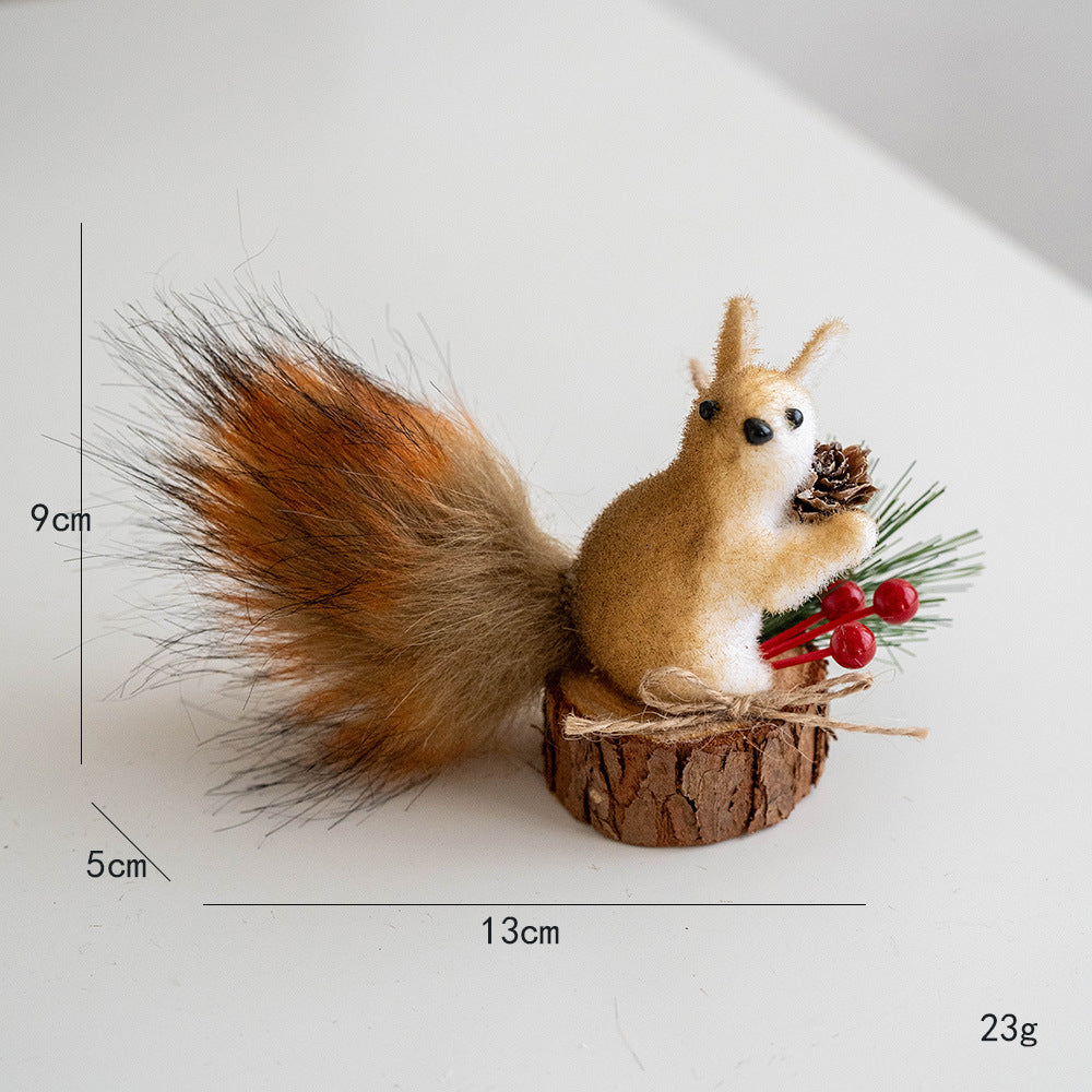 2 Pieces Korean Squirrel Christmas Decoration Real Squirrel Pendant Christmas Tree Pendant Ornament
