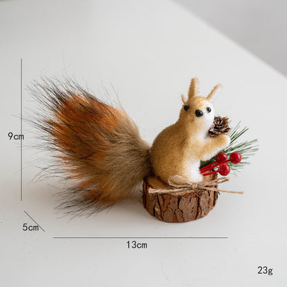 2 Pieces Korean Squirrel Christmas Decoration Real Squirrel Pendant Christmas Tree Pendant Ornament